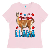 Bubblegum Pink All American Lama Ladies Tee - LillyAllenDesigns
