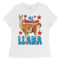 White All American Lama Ladies Tee - LillyAllenDesigns