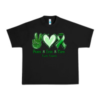 Black Peace Love Cure Liver Cancer Urban Heavy Tee - Jasminsmagicworld