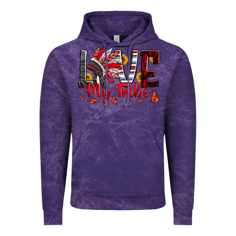 Red Black Grey White Love My Tribe Indian Headdres Vintage Hoodie by Artiststas | Teevron