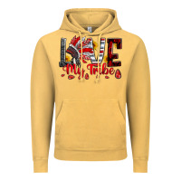 Vintage Mustard red black grey white love my tribe indian headdres Vintage Hoodie - Artiststas