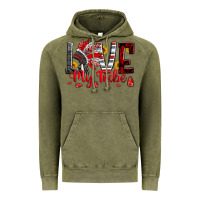 Vintage Olive red black grey white love my tribe indian headdres Vintage Hoodie - Artiststas