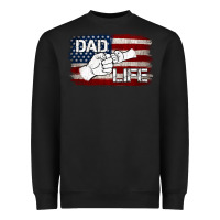 Black Dad Life with American Flag Heavyweight Sweatshirt - Jasminsmagicworld