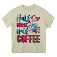 Mossy Half Nurse Half Coffee Heavy Core Tee - FaDigitalArtStudio
