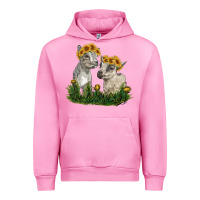 Fuchsia Pink baby goats Urban Hoodie - RanaPortraitStore