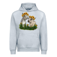 Heather Grey baby goats Urban Hoodie - RanaPortraitStore