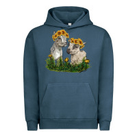 Pigment Midnight Navy baby goats Urban Hoodie - RanaPortraitStore