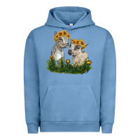 Pigment Pebble Blue baby goats Urban Hoodie - RanaPortraitStore
