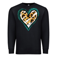 Black Glitter Leopard Heart Premium Sweatshirt - Jasminsmagicworld