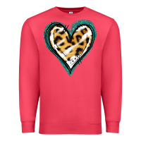 Cardinal Glitter Leopard Heart Premium Sweatshirt - Jasminsmagicworld
