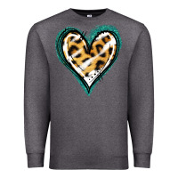 Charcoal Heather Glitter Leopard Heart Premium Sweatshirt - Jasminsmagicworld