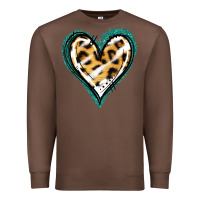 Chestnut Glitter Leopard Heart Premium Sweatshirt - Jasminsmagicworld