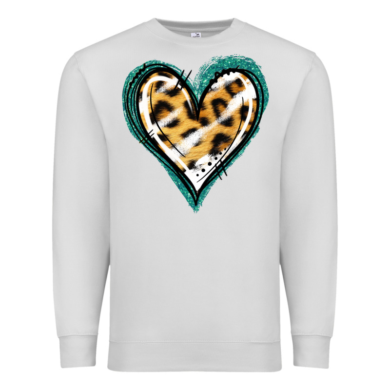 Glitter Leopard Heart Premium Sweatshirt by Jasminsmagicworld | Teevron