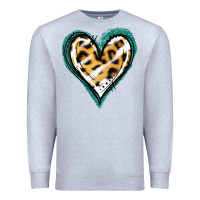 Heather Grey Glitter Leopard Heart Premium Sweatshirt - Jasminsmagicworld