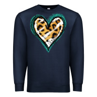 Navy Glitter Leopard Heart Premium Sweatshirt - Jasminsmagicworld