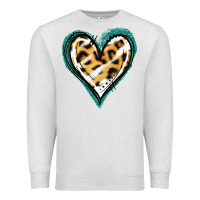 Oatmeal Heather Glitter Leopard Heart Premium Sweatshirt - Jasminsmagicworld