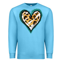 Ocean Blue Glitter Leopard Heart Premium Sweatshirt - Jasminsmagicworld