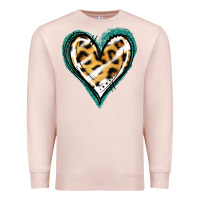 Pale Pink Glitter Leopard Heart Premium Sweatshirt - Jasminsmagicworld