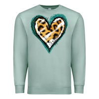 Seafoam Glitter Leopard Heart Premium Sweatshirt - Jasminsmagicworld