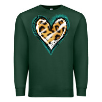 Sports Green Glitter Leopard Heart Premium Sweatshirt - Jasminsmagicworld