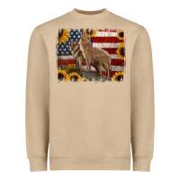 Mushroom American Wolves with Sunflower Background Png Heavyweight Sweatshirt - Jasminsmagicworld