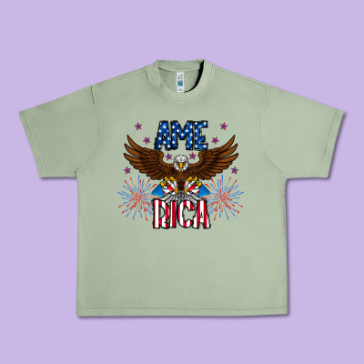 America Eagle Urban Heavy Tee Designed By Cowhidedigitalart