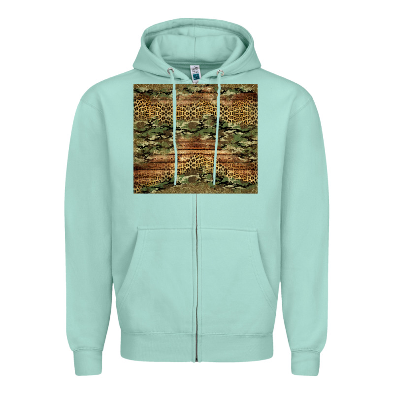Camo Leopard And Glitter Tumbler Zipper Hoodie by Jasminsmagicworld | Teevron