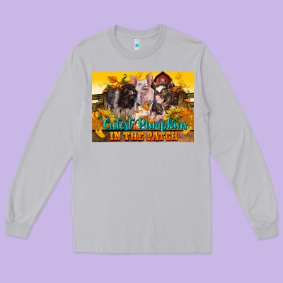 Cutest Pumpkin In The Patch Pig Long Sleeve Tee Designed By Lillyallendesigns