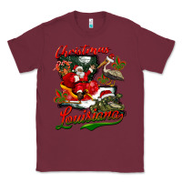 Burgundy louisiana christmas with  afro santa Classic Tee - BarkalooDesign