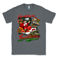 Charcoal Heather louisiana christmas with  afro santa Classic Tee - BarkalooDesign