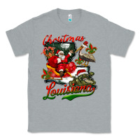 Heather Grey louisiana christmas with  afro santa Classic Tee - BarkalooDesign