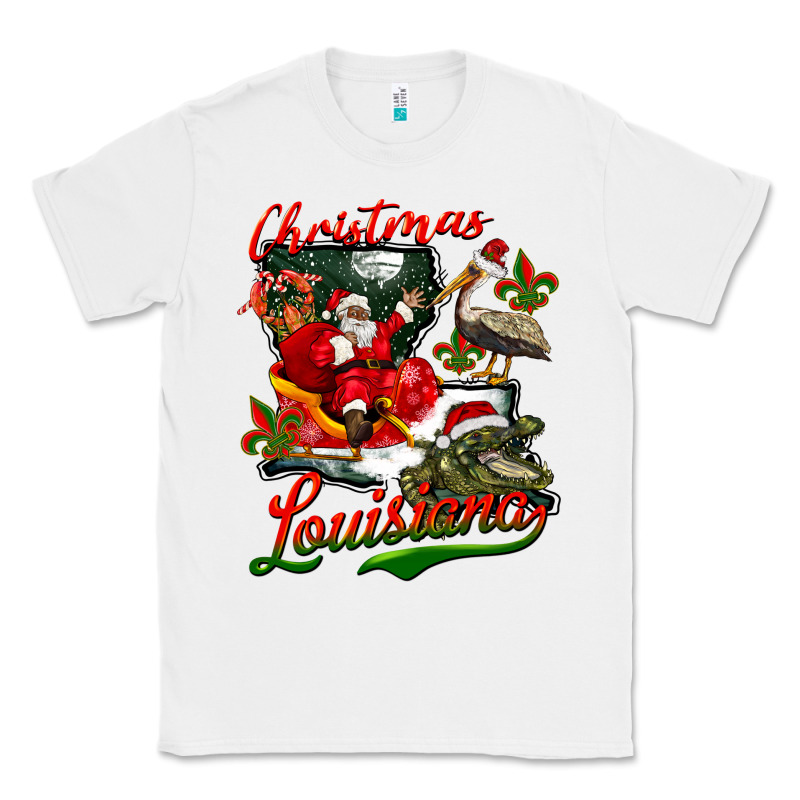 Louisiana Christmas With  Afro Santa Classic Tee by BarkalooDesign | Teevron