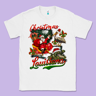 Louisiana Christmas With  Afro Santa Classic Tee Designed By Barkaloodesign