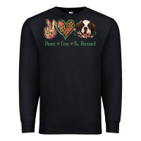 Black Peace Love St. Bernard Premium Sweatshirt - Jasminsmagicworld