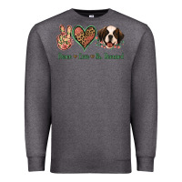 Charcoal Heather Peace Love St. Bernard Premium Sweatshirt - Jasminsmagicworld