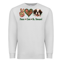 Dove Grey Peace Love St. Bernard Premium Sweatshirt - Jasminsmagicworld