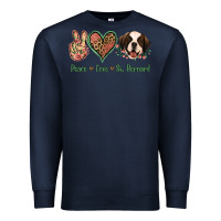 Navy Peace Love St. Bernard Premium Sweatshirt - Jasminsmagicworld