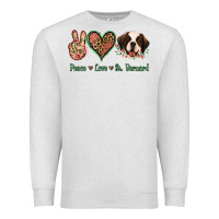 Oatmeal Heather Peace Love St. Bernard Premium Sweatshirt - Jasminsmagicworld
