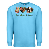 Ocean Blue Peace Love St. Bernard Premium Sweatshirt - Jasminsmagicworld