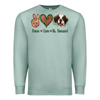 Seafoam Peace Love St. Bernard Premium Sweatshirt - Jasminsmagicworld