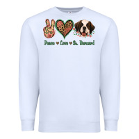 White Peace Love St. Bernard Premium Sweatshirt - Jasminsmagicworld