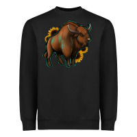 Black Western  Bison Heavyweight Sweatshirt - Jasminsmagicworld
