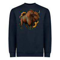 Navy Western  Bison Heavyweight Sweatshirt - Jasminsmagicworld