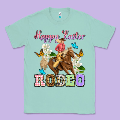 Happy Easter Rodeo Cowgirl Classic Tee Designed By Oliviacreatesart