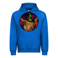 Cobalt halloween highland cow round Urban Hoodie - RanaPortraitStore