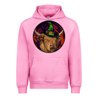 Fuchsia Pink halloween highland cow round Urban Hoodie - RanaPortraitStore