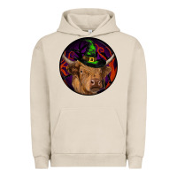 Pigment French Oak halloween highland cow round Urban Hoodie - RanaPortraitStore