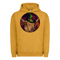 Pigment Peanut Butter halloween highland cow round Urban Hoodie - RanaPortraitStore
