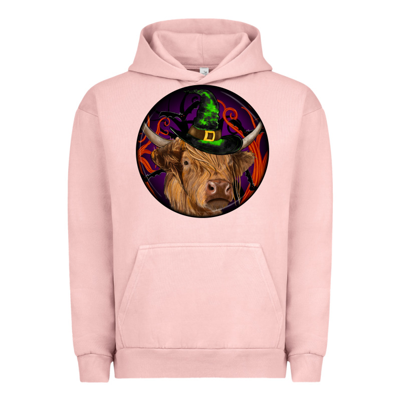 Halloween Highland Cow Round Urban Hoodie by RanaPortraitStore | Teevron