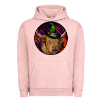 Pigment Salmon halloween highland cow round Urban Hoodie - RanaPortraitStore